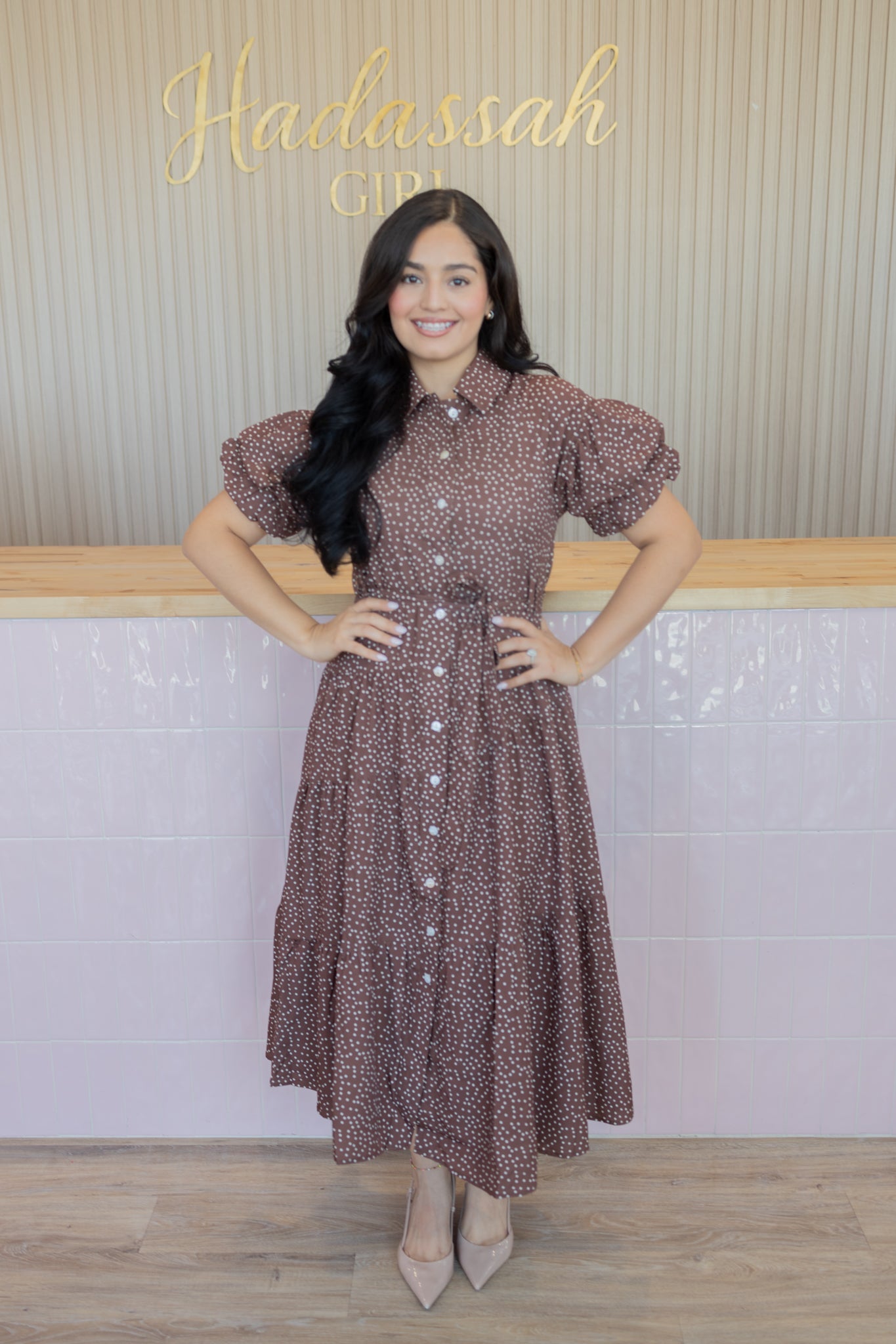 JANE BROWN POLKA DOT DRESS