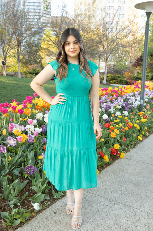 Emerald Midi Dress