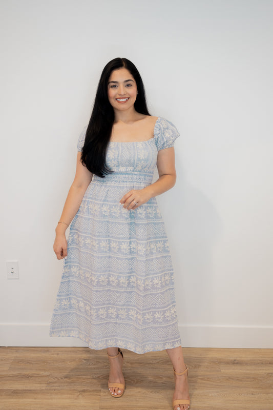 Ginna Blue Midi Dress