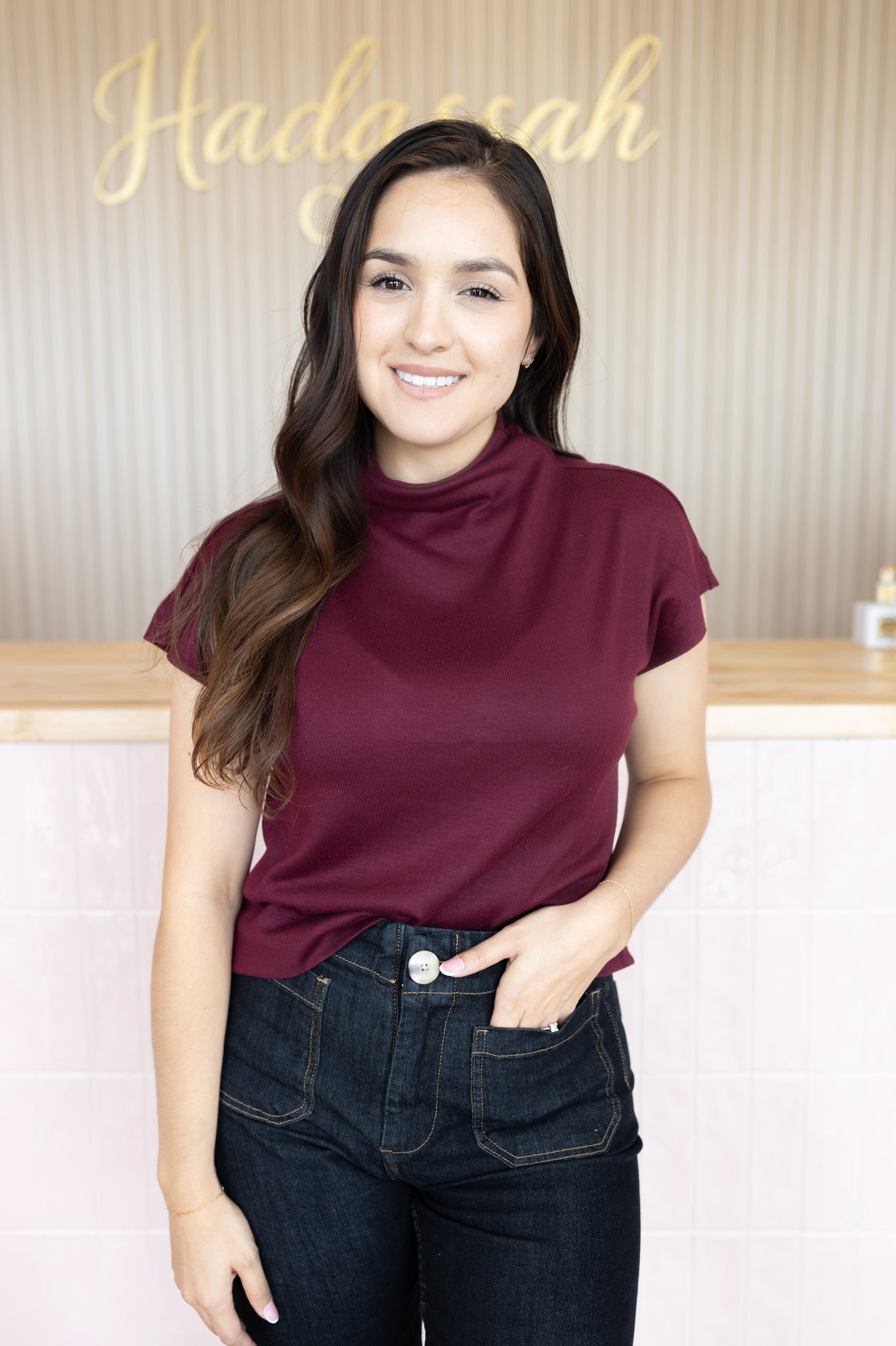 Jamie Burgundy Blouse