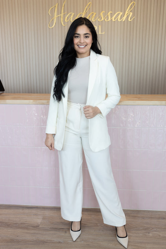 Adela White Blazer