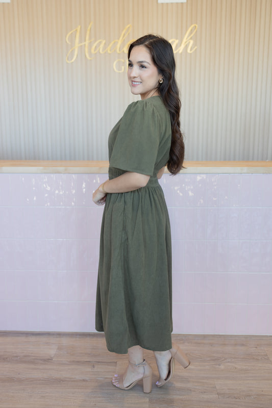 Aliah Olive Dress