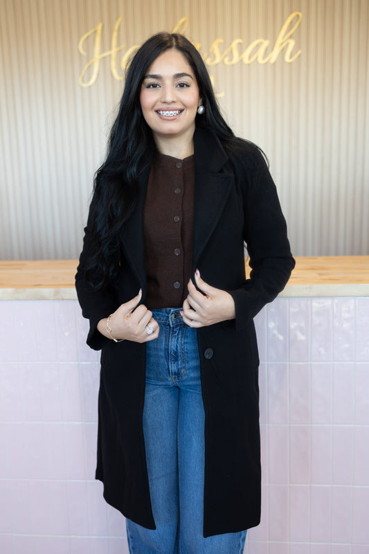 Azary Black Long Coat