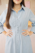 Load image into Gallery viewer, Winter Dusty Blue Dress
