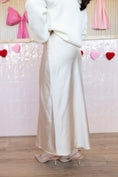 Load image into Gallery viewer, Valen Cream Satin Skirt
