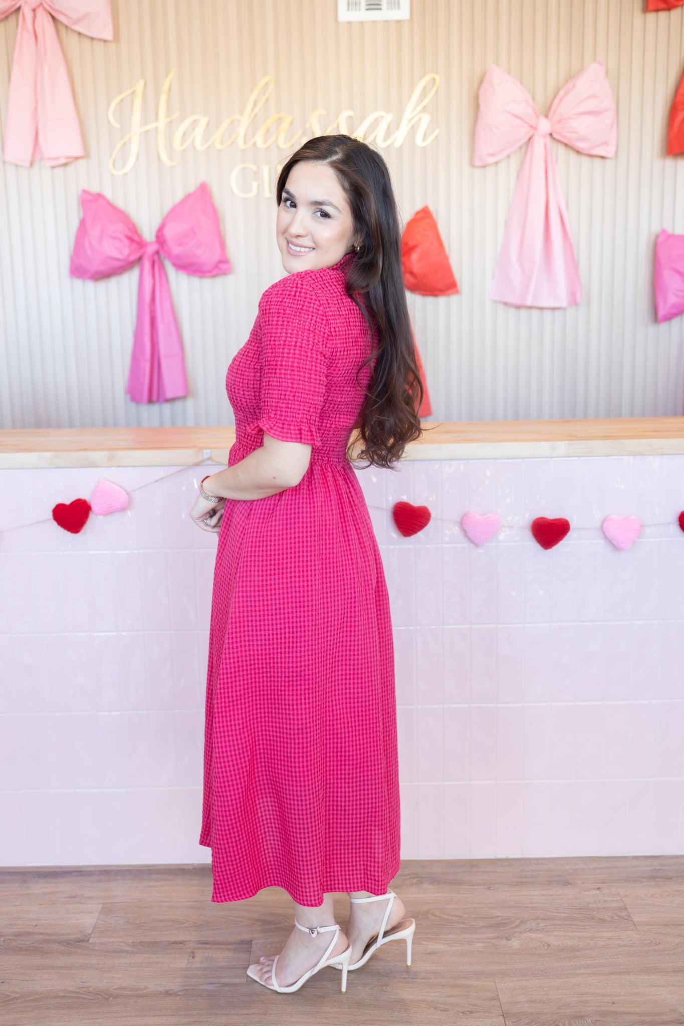 Mabel Pink Gingham Dress