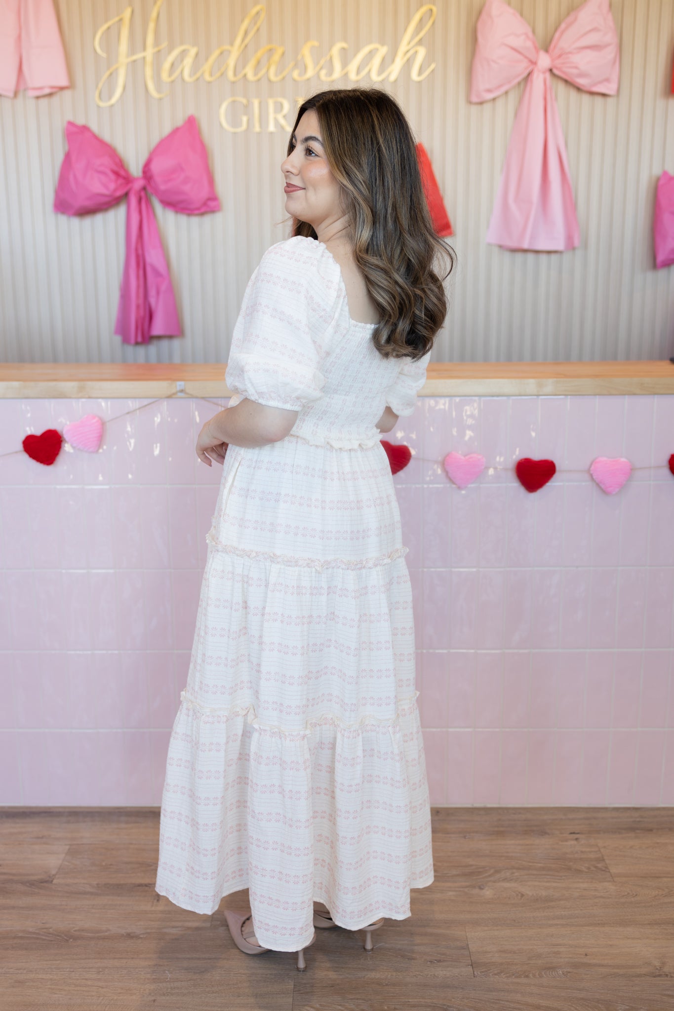 Dhalia Cream/Pink Dress