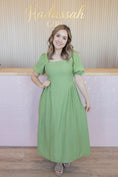 Load image into Gallery viewer, Elbony Green Petal Dress
