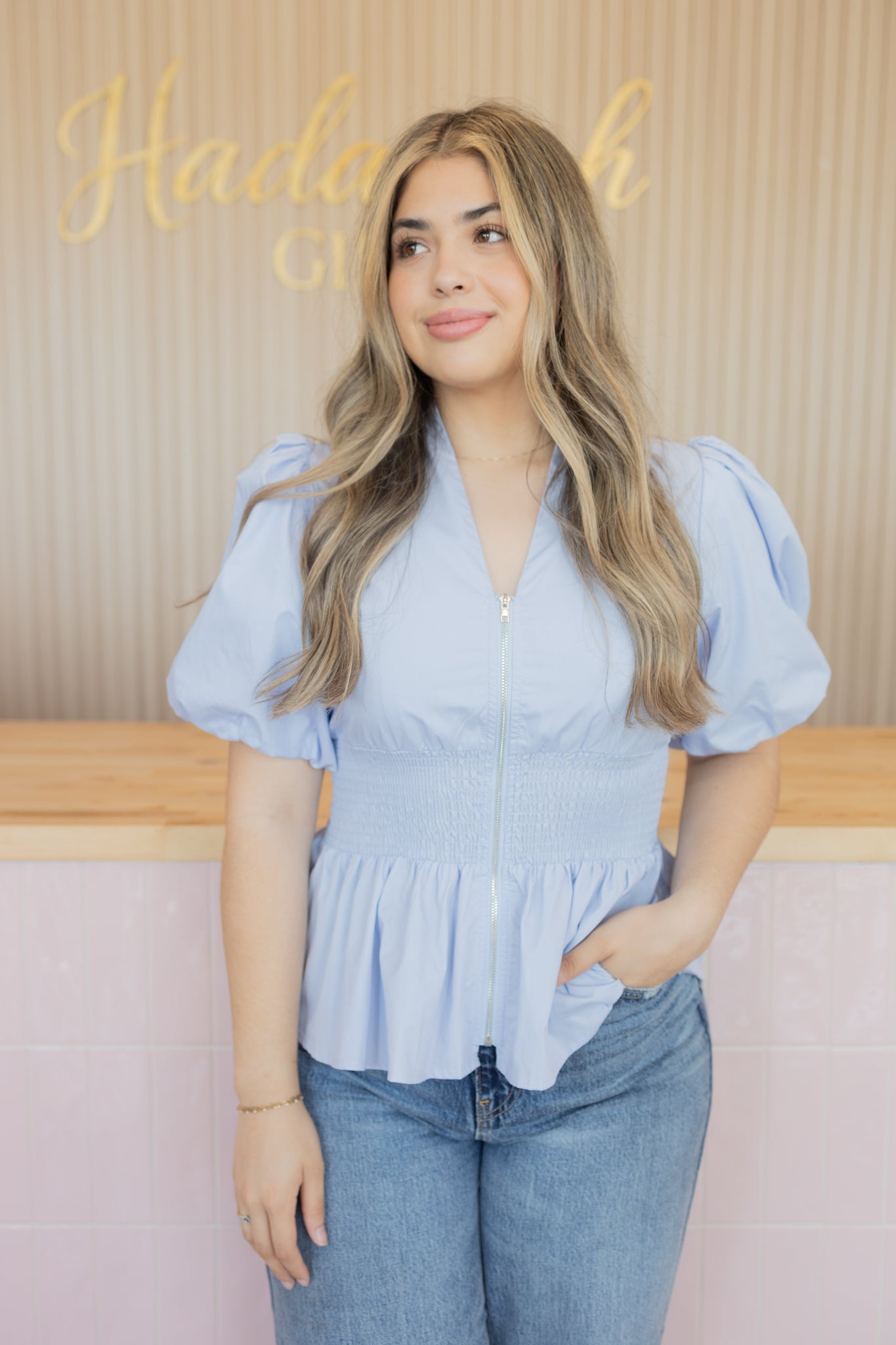 GOLDIE BLUE BLOUSE