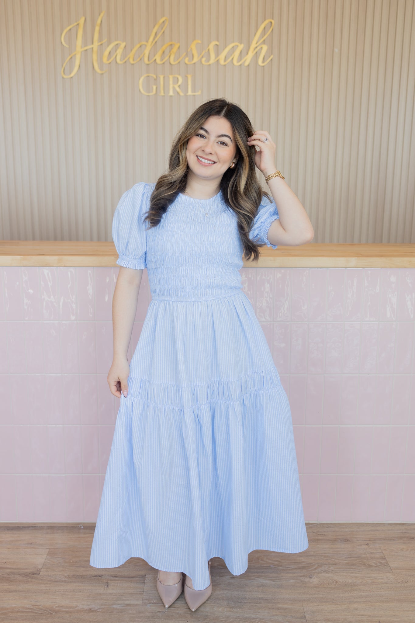 Rose garden LT. BLUE dress