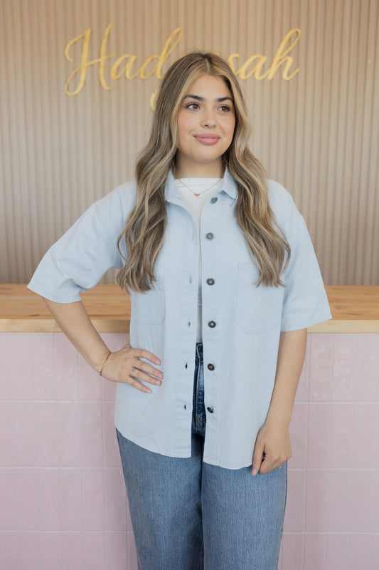 Easy days LT. BLUE washed shirt