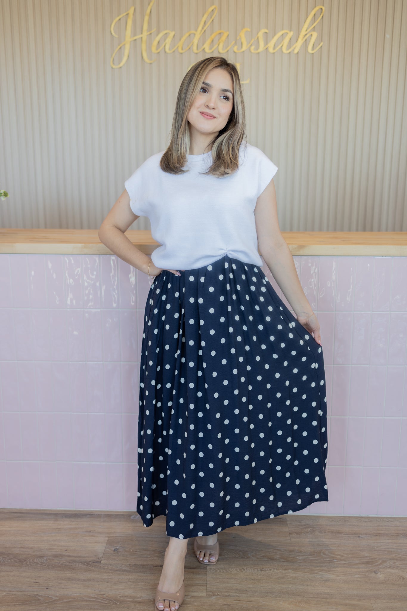 PRE-ORDER IVY NAVY PD DRESS
