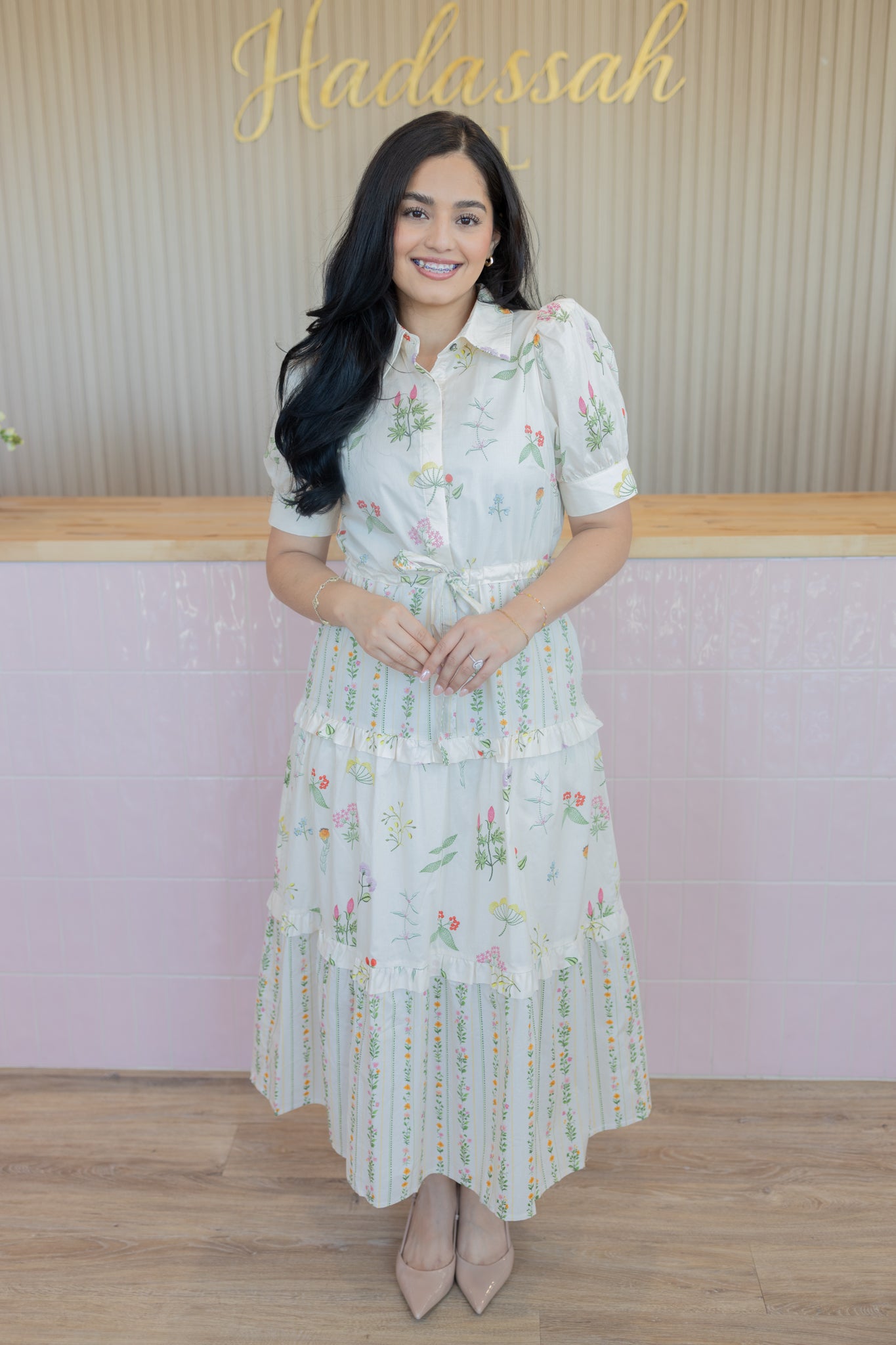 Botanical Flowers Midi dress