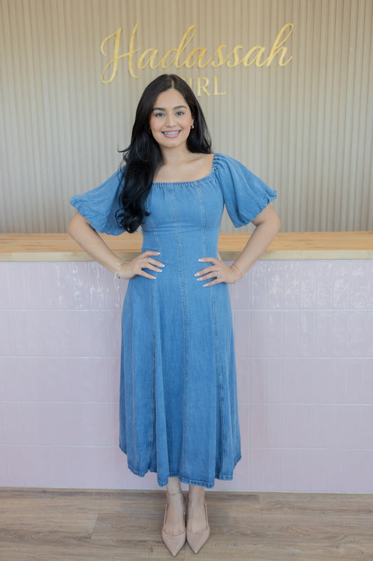 BERENICE LIGHT DENIM DRESS