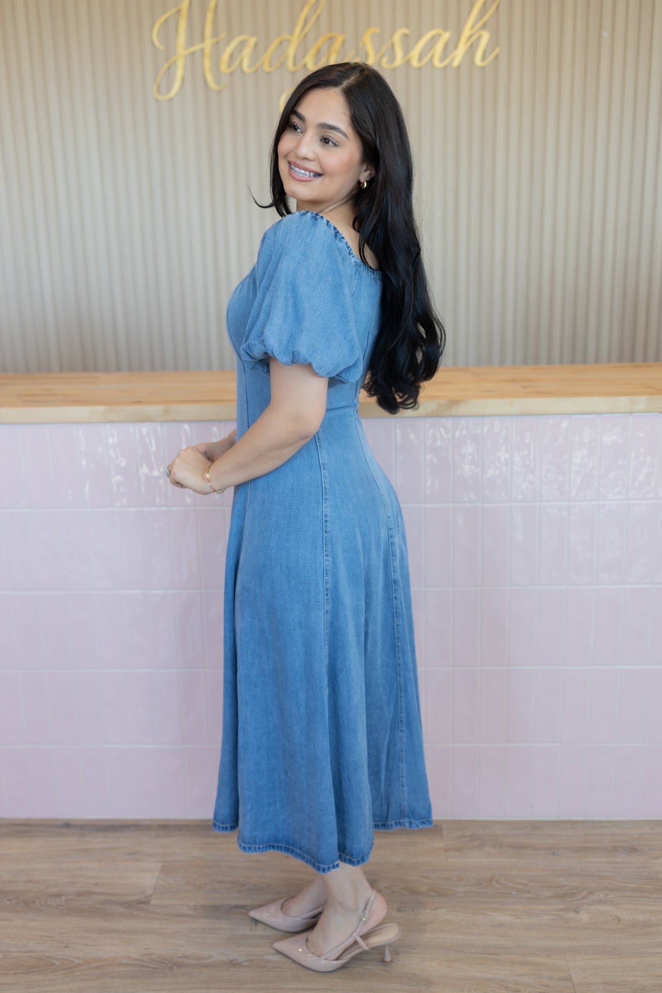 BERENICE LIGHT DENIM DRESS