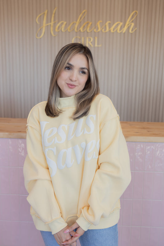 PRE-ORDER JESUS SAVES BUTTER-YELLOW