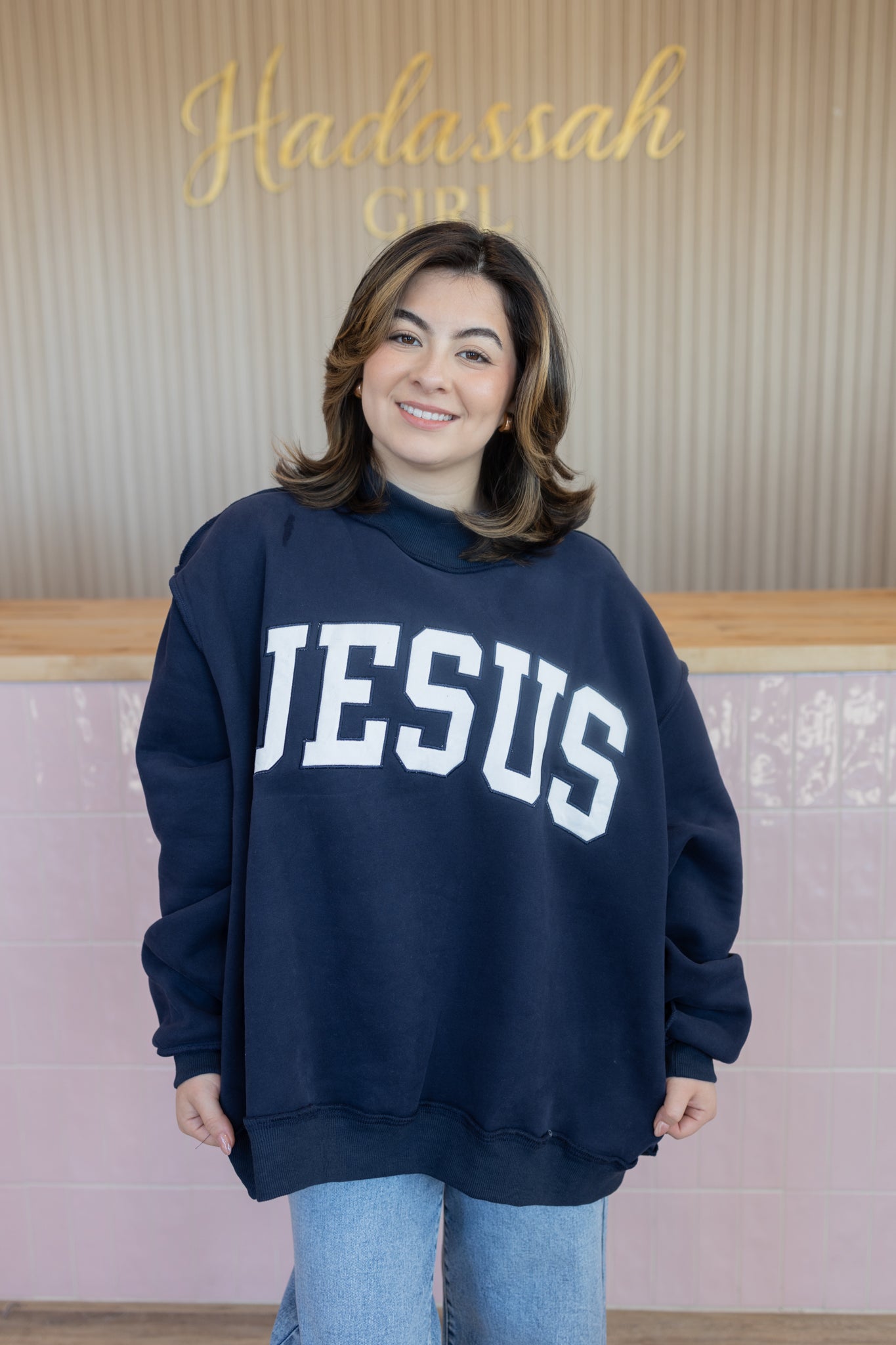 JESUS NAVY SWEATER