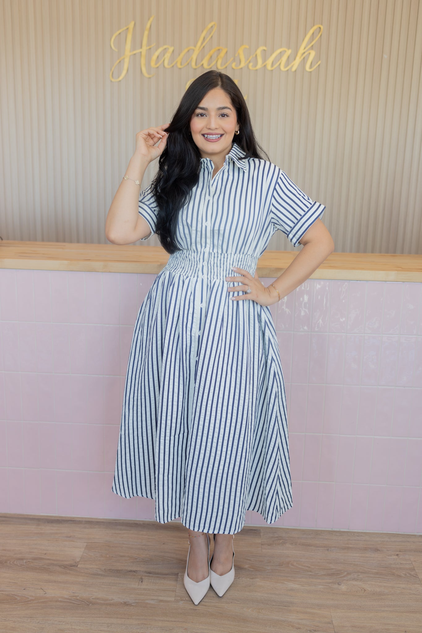 Yosmeri Navy Blue Dress