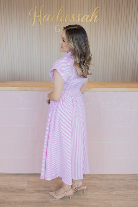BELLA PINK MIDI DRESS