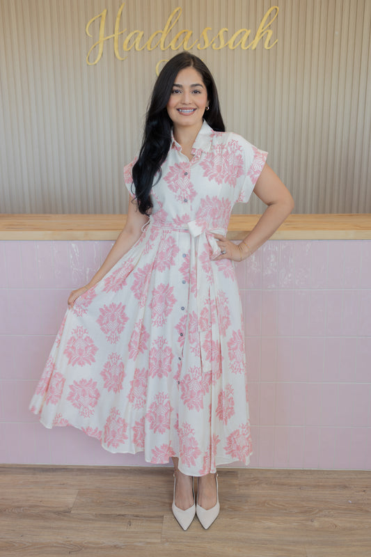 ANGELA PINK FLORAL DRESS