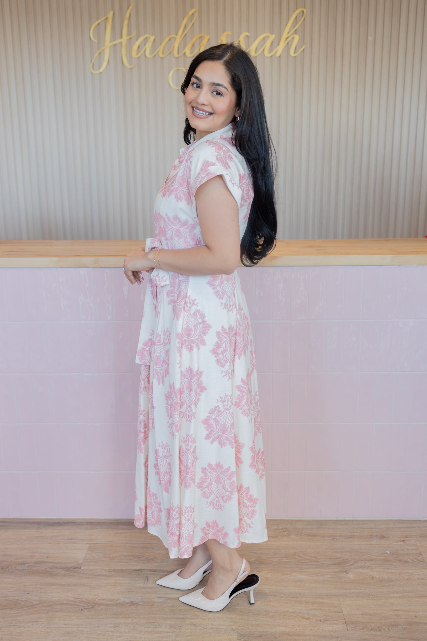 ANGELA PINK FLORAL DRESS