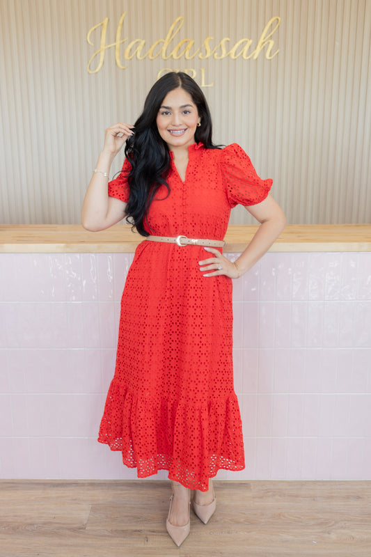 costal muse red dress