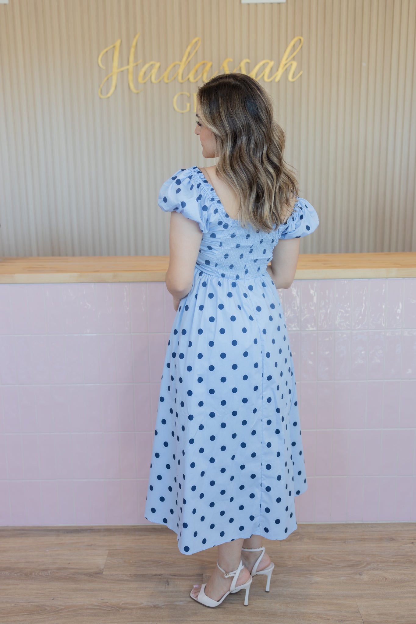SKY POLKA DOT DRESS