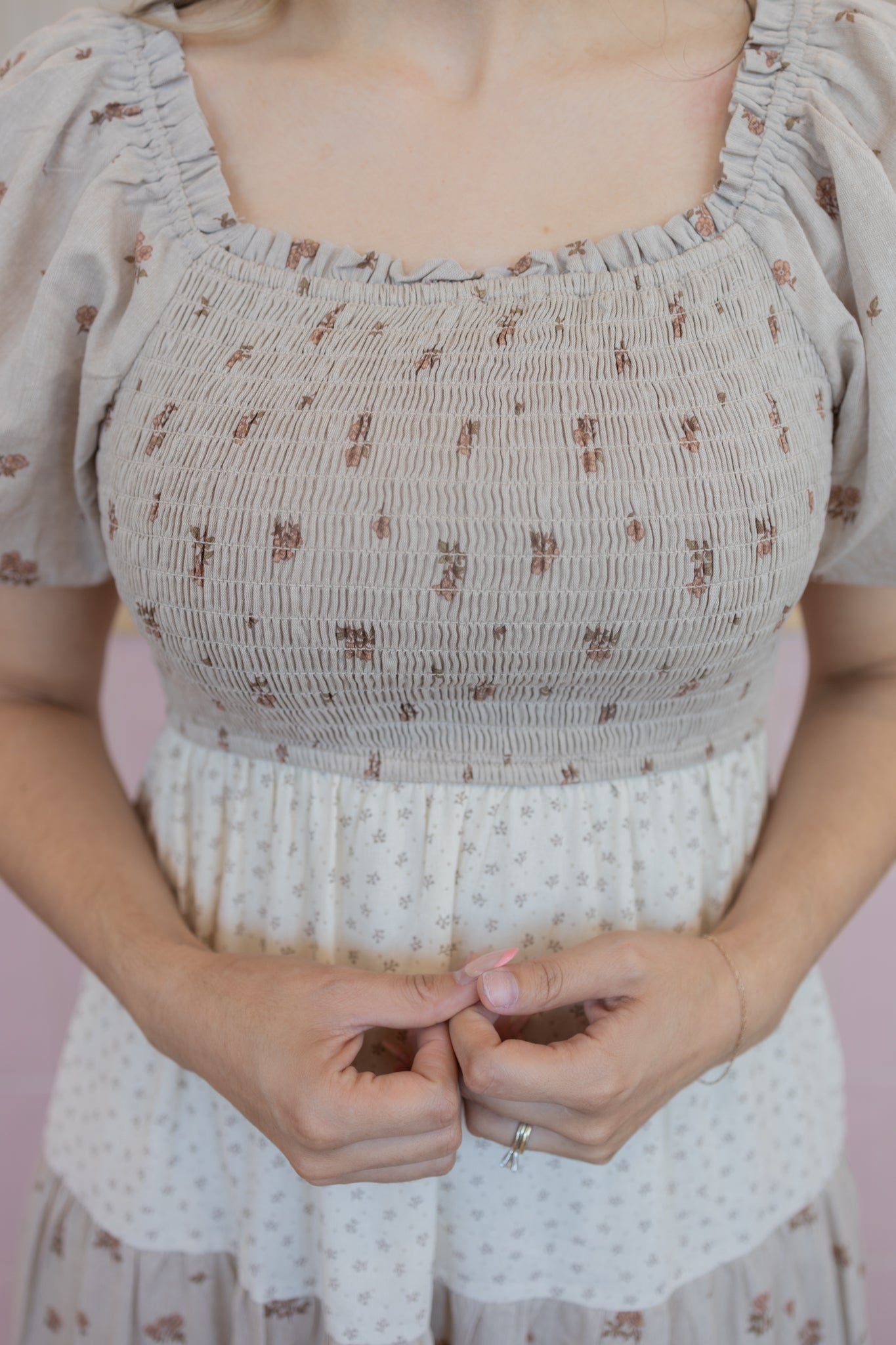 ELIANNA BROWN/CREAM DRESS