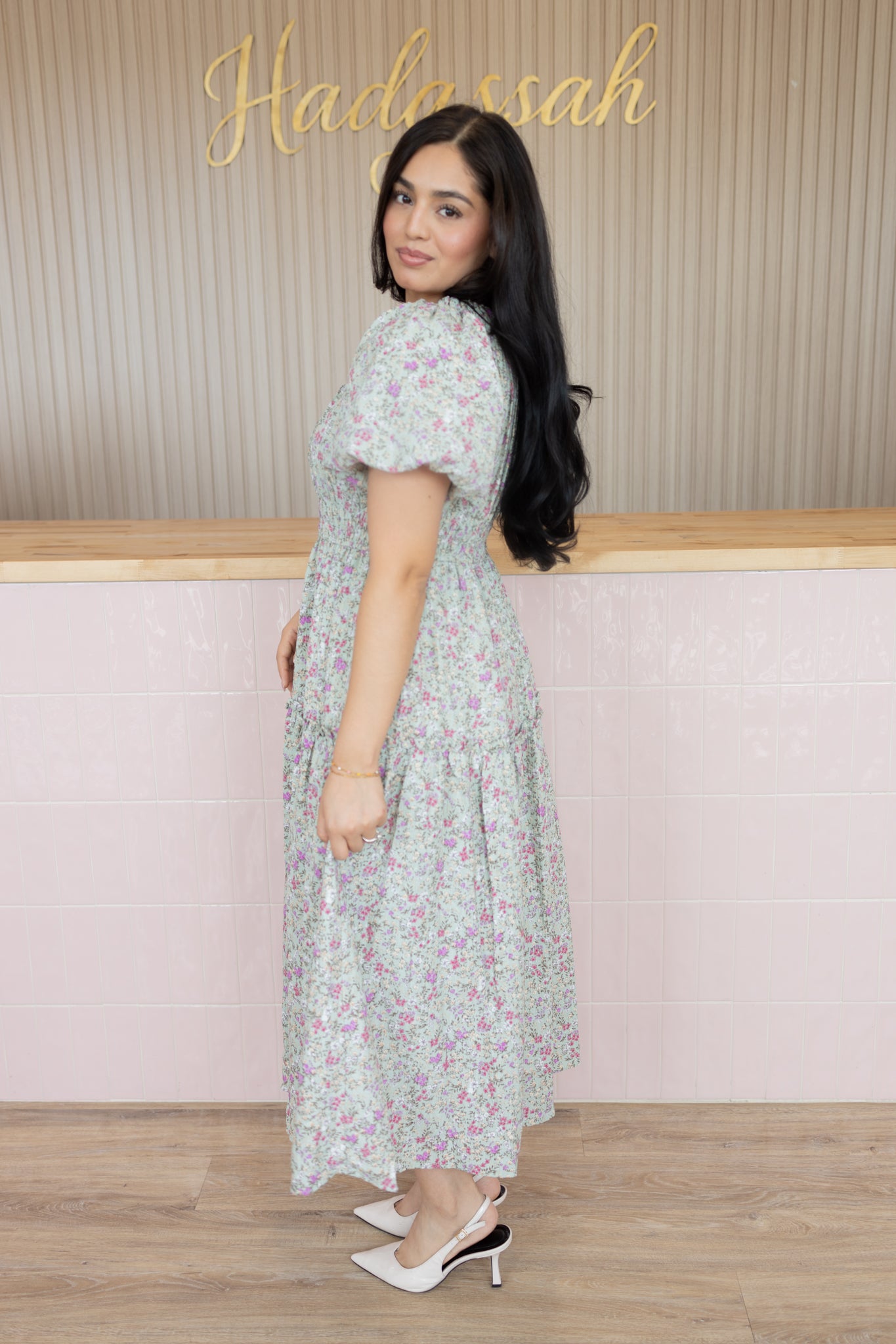 Jasmine floral midi dress
