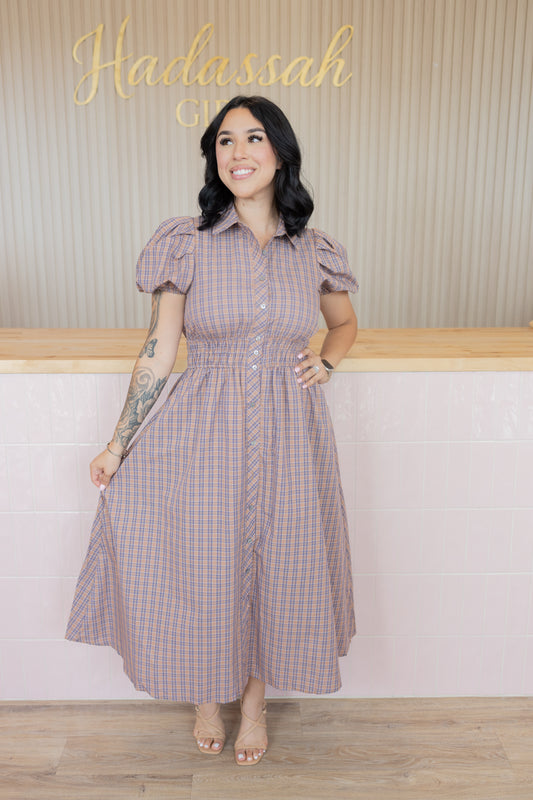 PRE-ORDER EMMELINE CAMEL MIDI DRESS