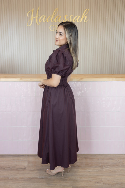 EMMELINE CHOCOLATE MIDI DRESS