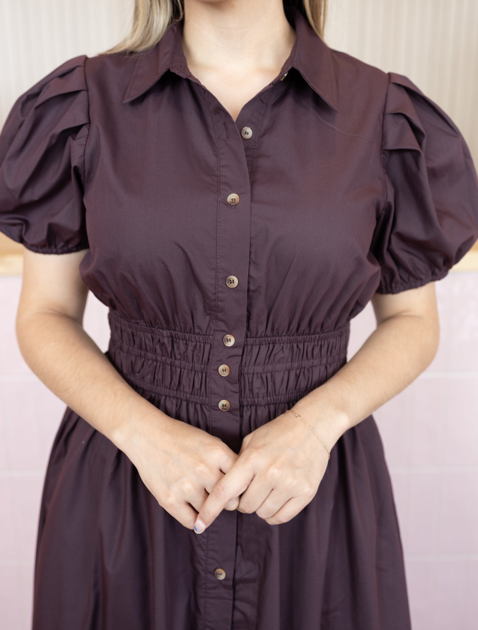 EMMELINE CHOCOLATE MIDI DRESS