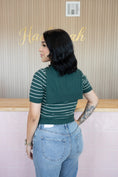 Load image into Gallery viewer, ELEANOR STRIP H GREEN SWEATER TOP
