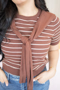 Load image into Gallery viewer, ELEANOR STRIP BROWN SWEATER TOP
