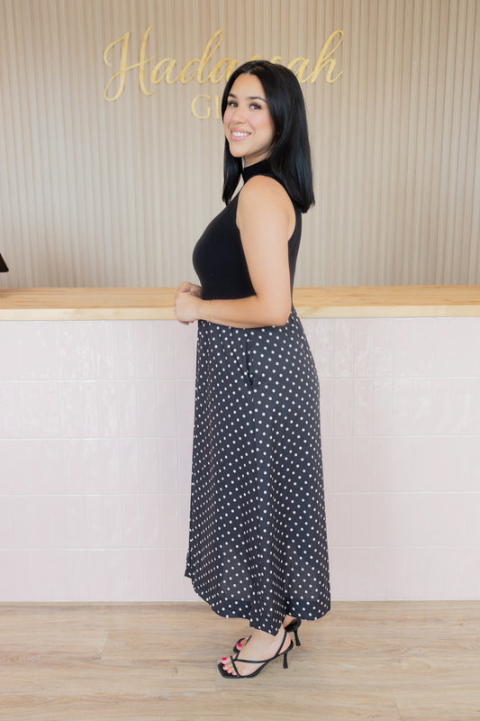 Sadie polka black dress