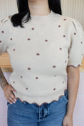 Load image into Gallery viewer, Josie brown polk dot sweater top
