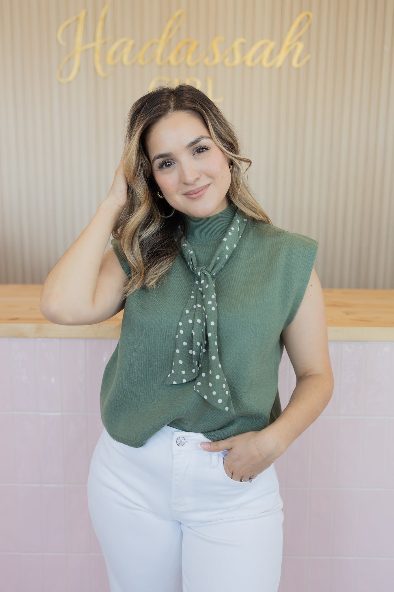 MAEVE OLIVE GREEN BLOUSE