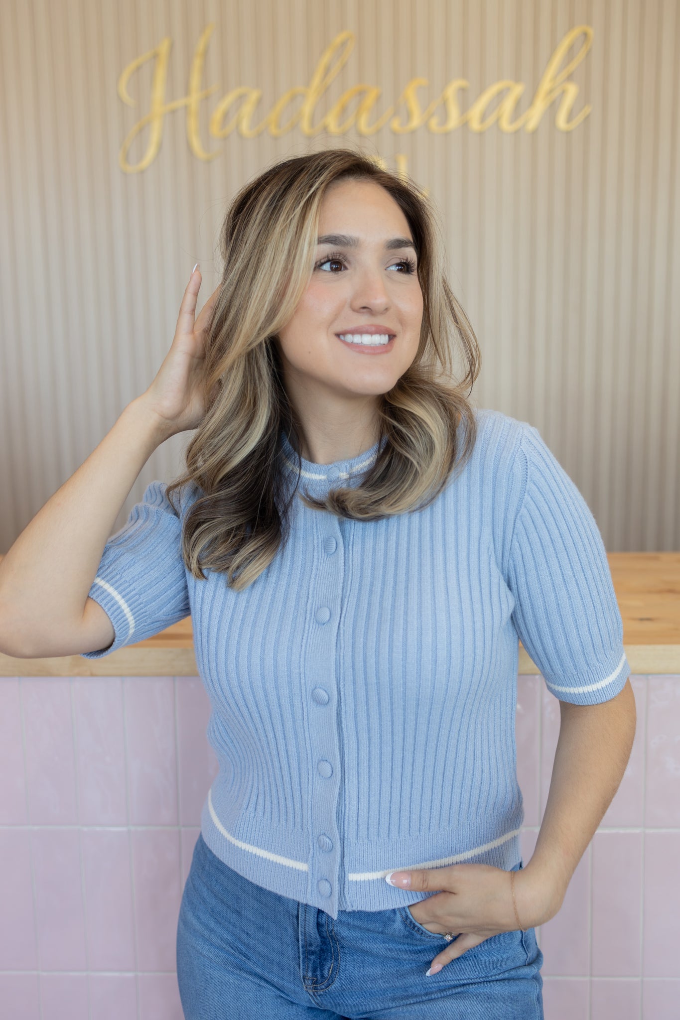 ANDY MISTY BLUE CARDIGAN