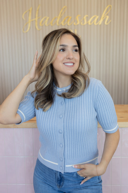 ANDY MISTY BLUE CARDIGAN