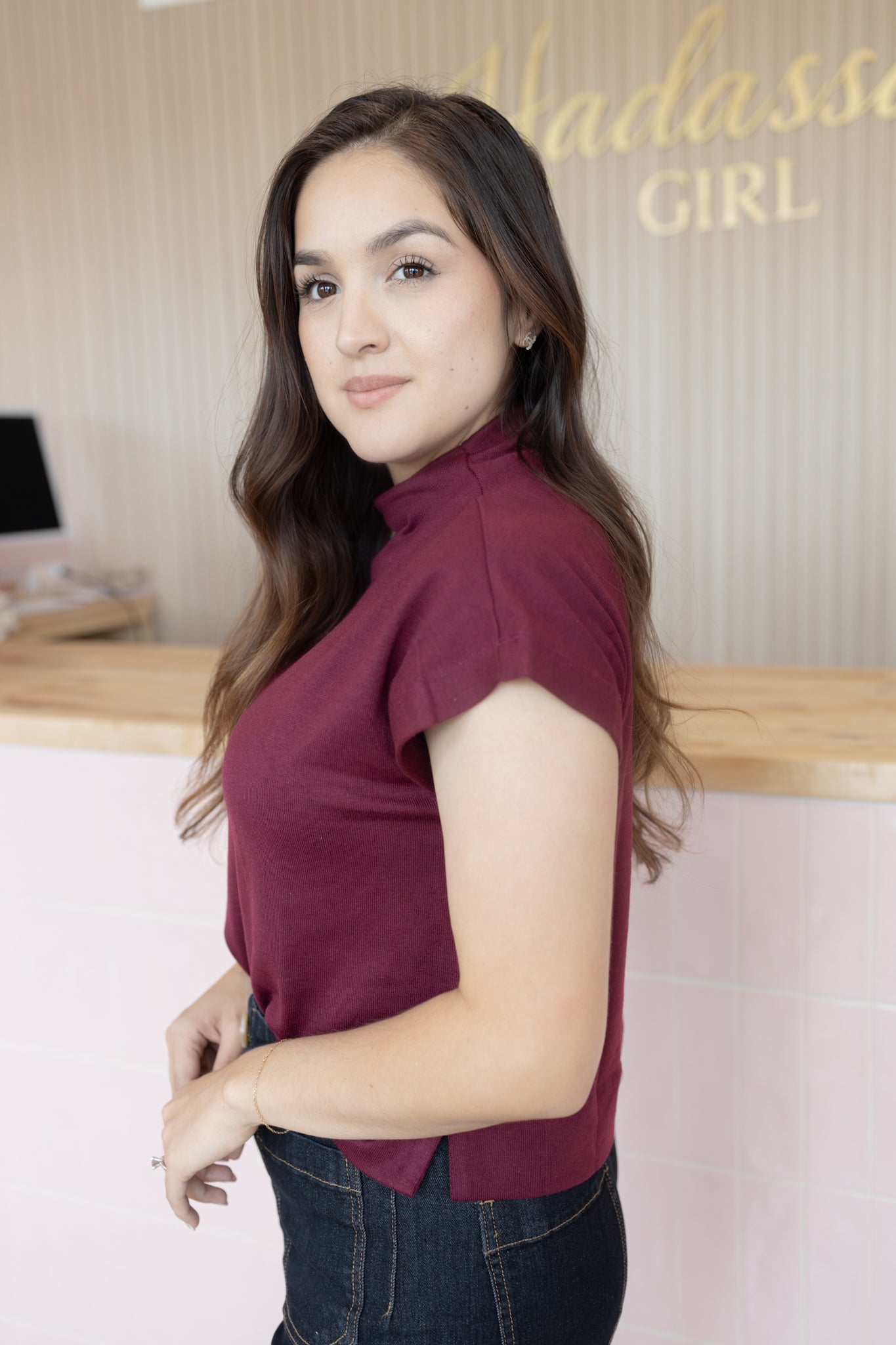 Jamie Burgundy Blouse