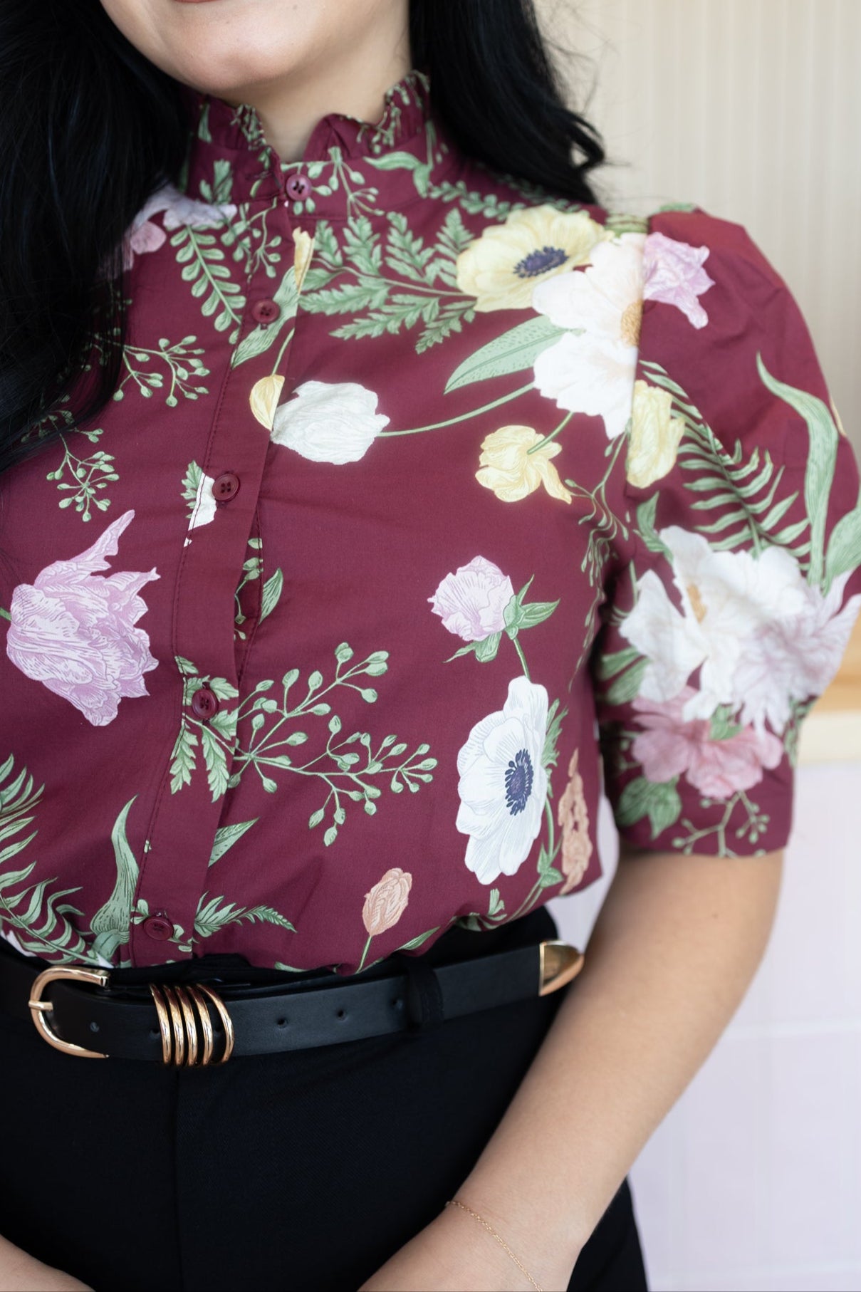 Joy Burgundy Blouse