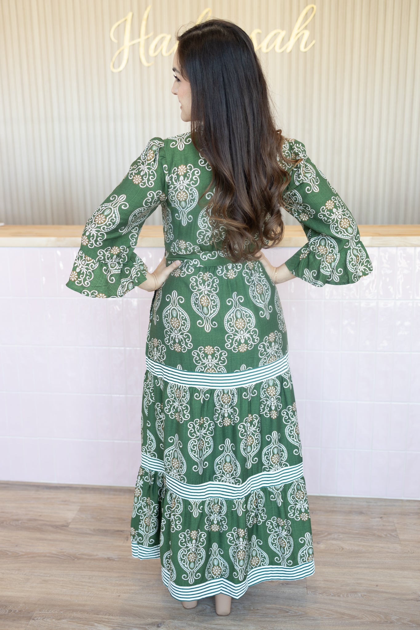 Edith Olive Dress