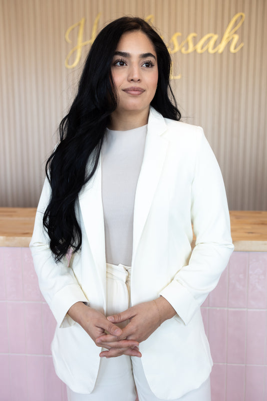 Adela White Blazer