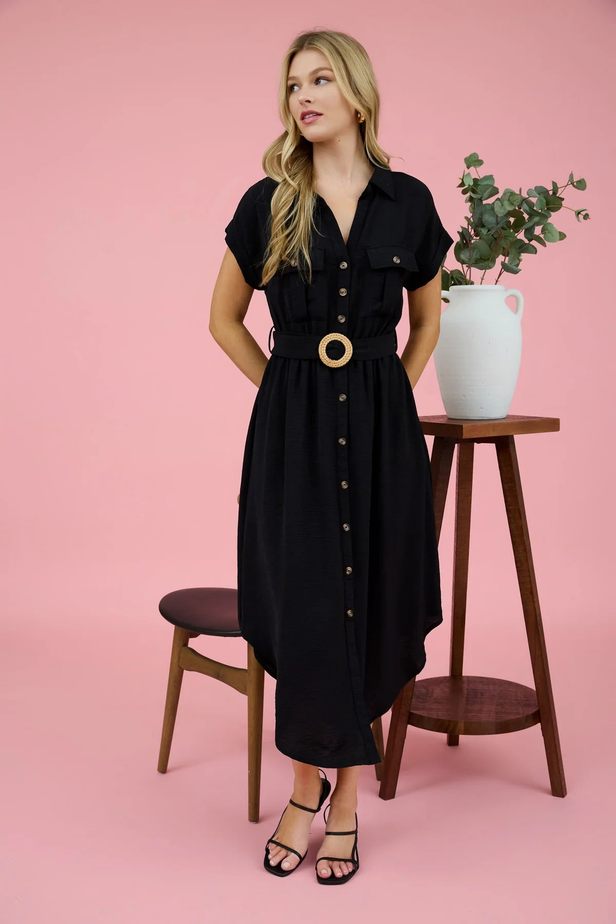 Aza Black Midi Dress