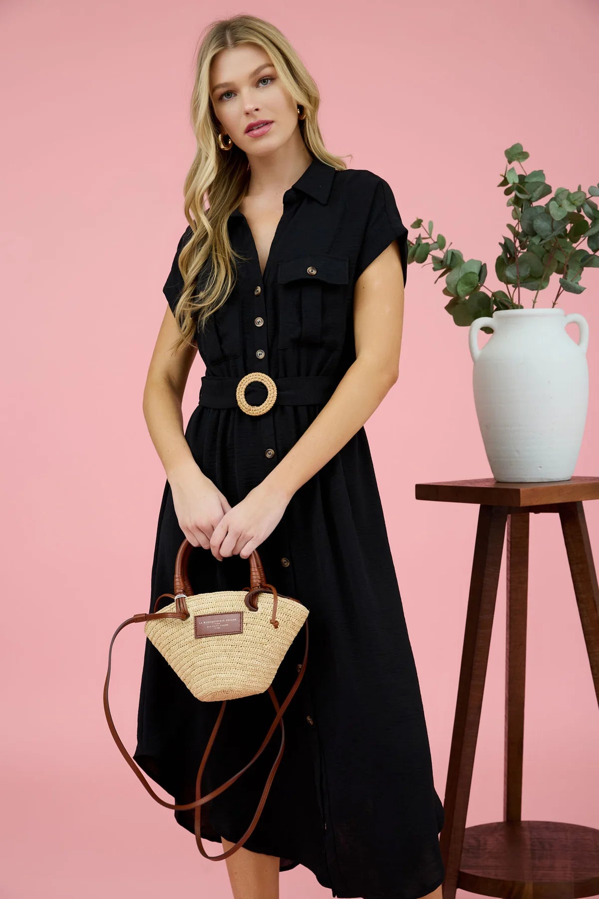 Aza Black Midi Dress