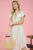 Load image into Gallery viewer, Aza Light-Kaki Midi Dress
