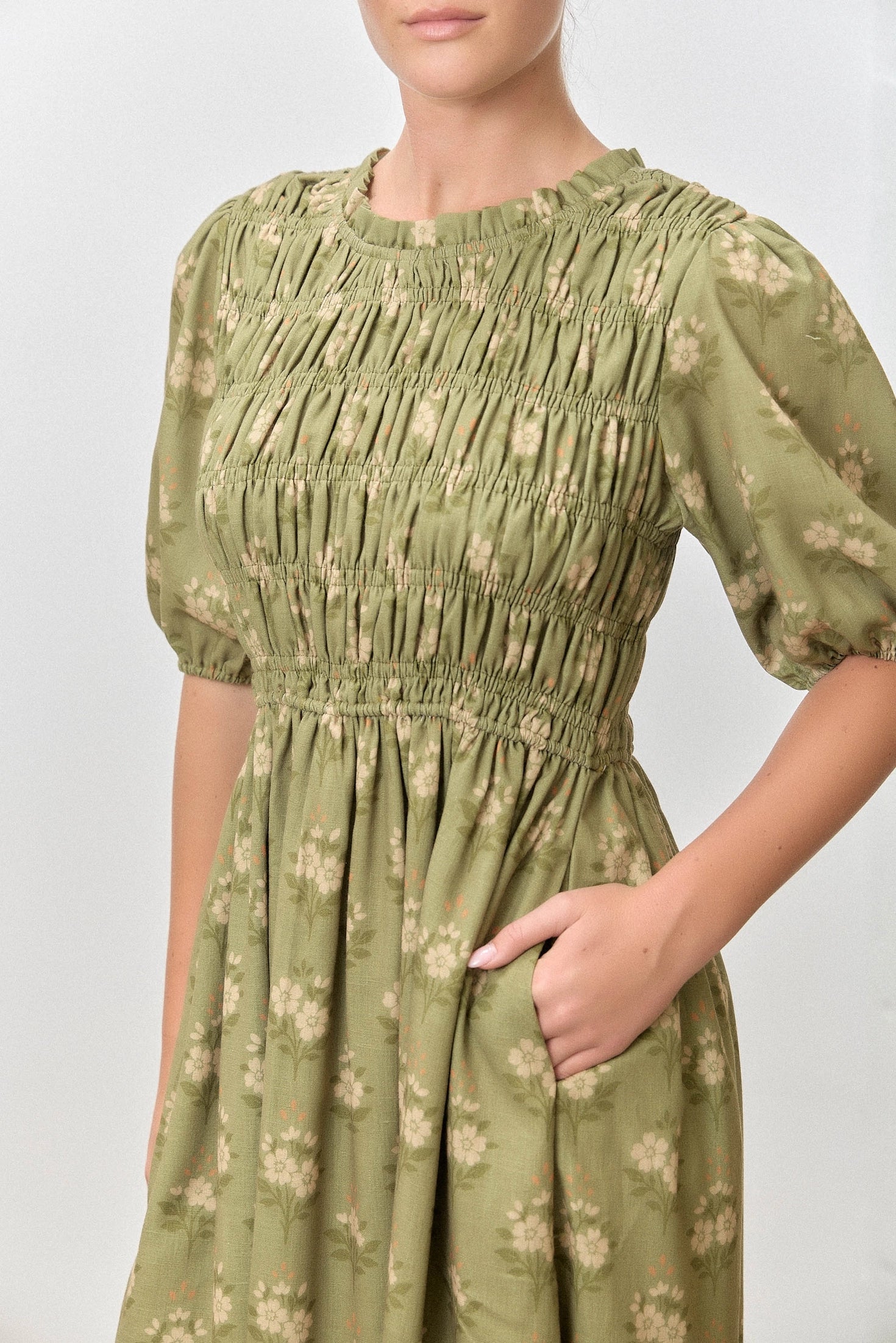 DINORA OLIVE DRESS