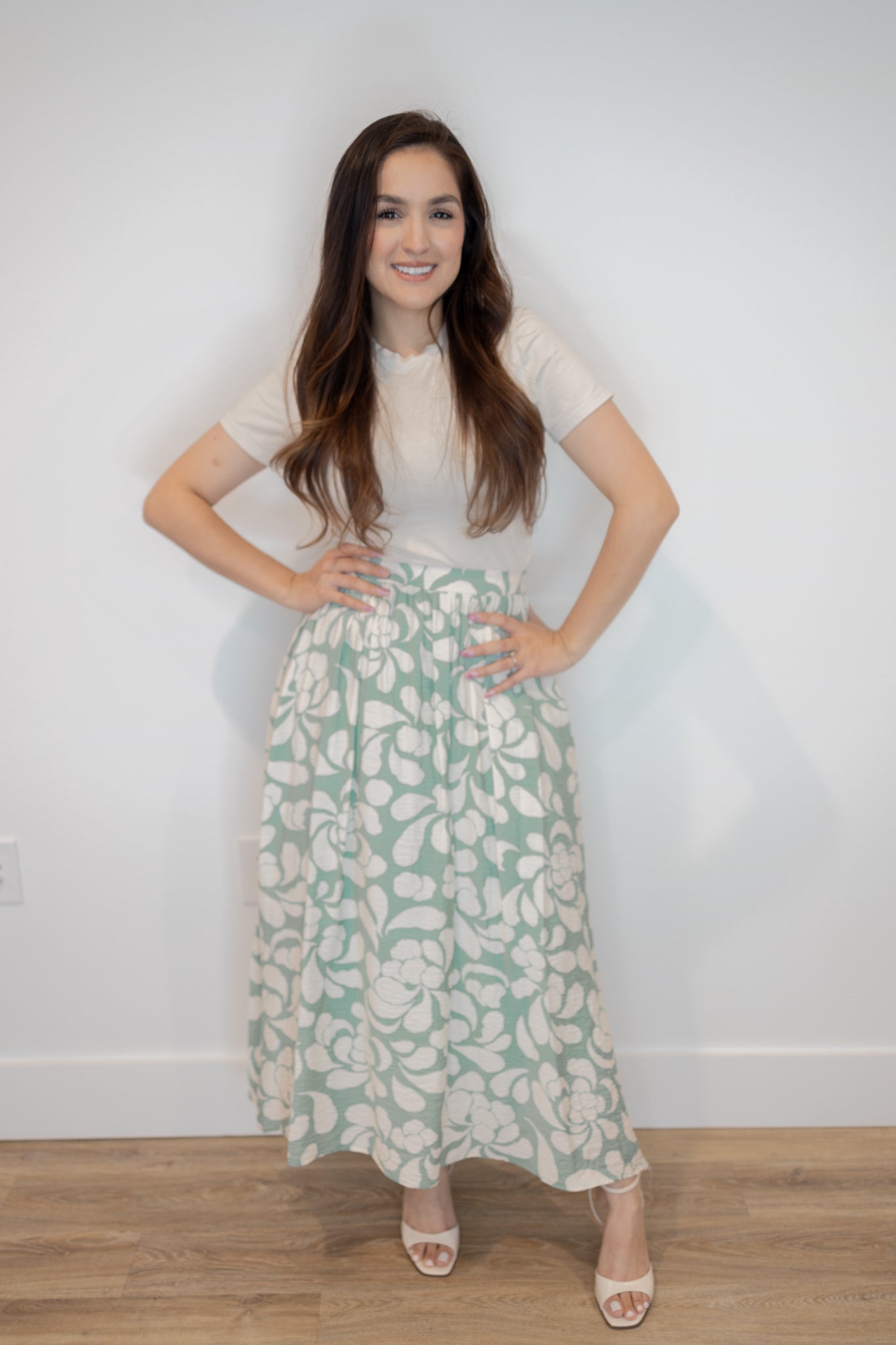 Elle Blue Midi Skirt