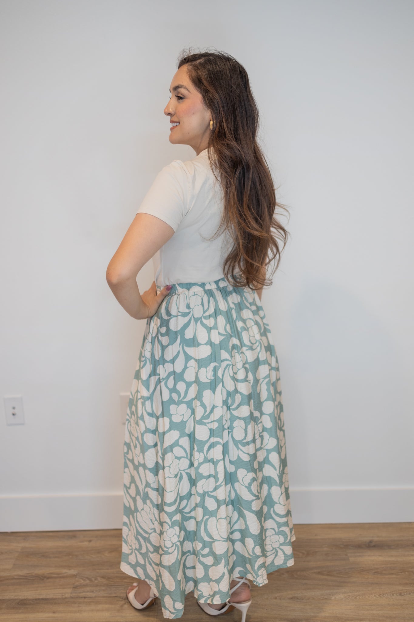 Elle Blue Midi Skirt