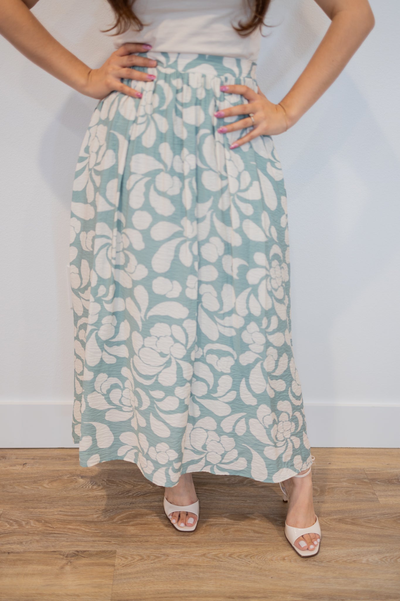 Elle Blue Midi Skirt